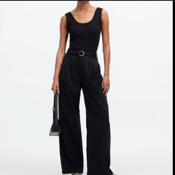 MADEWELL HARLOW WIDE LEG PANTS TROUSER DEEP INDIGO NAVY $120 NEW 12 - Picture 1 of 14